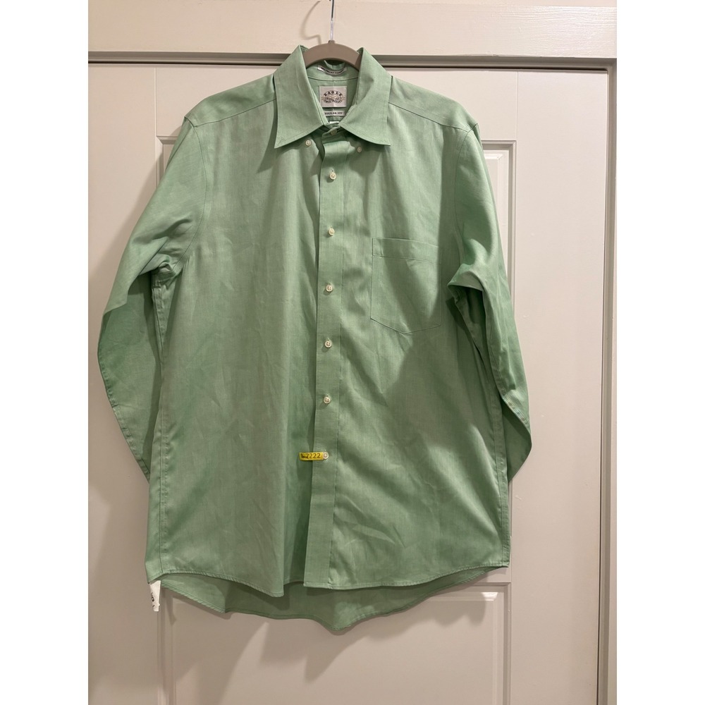 Eagle Shirtmakers Mens Regular Fit Non Iron Pinpoint Oxford Dress Shirt Green 16